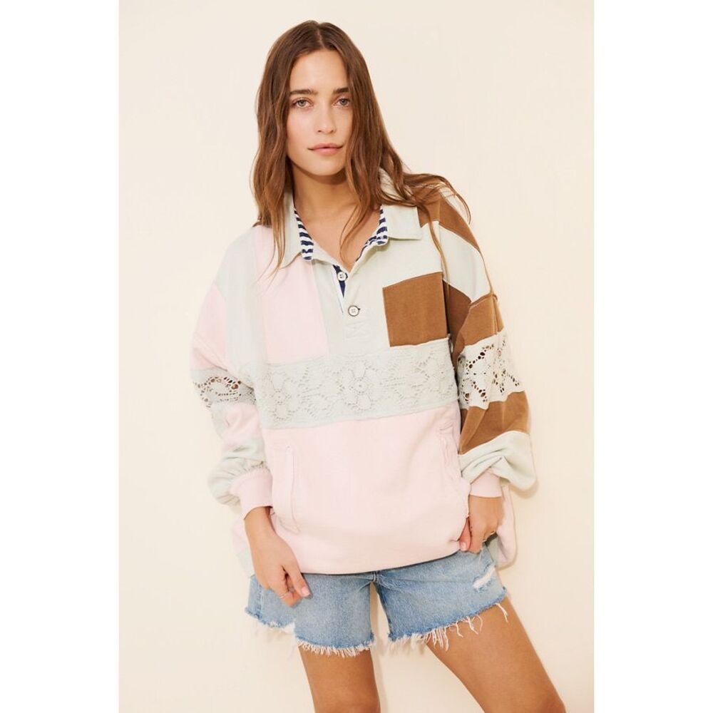 Free People American Dream Polo Pullover